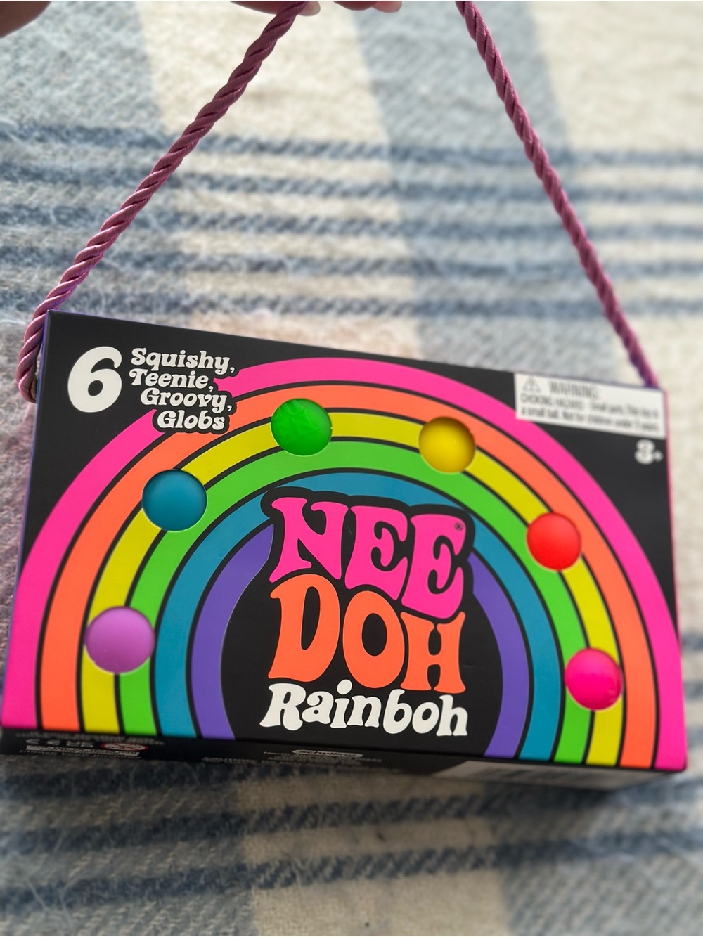Authentic Schylling Needoh Rainbow. 6 Squishy Teenie Groovy Globs  - Multicolor